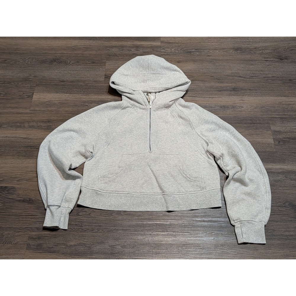 Lululemon Scuba Oversized Half Zip Hoodie Womens XS/S Heathered Grey Athleisure